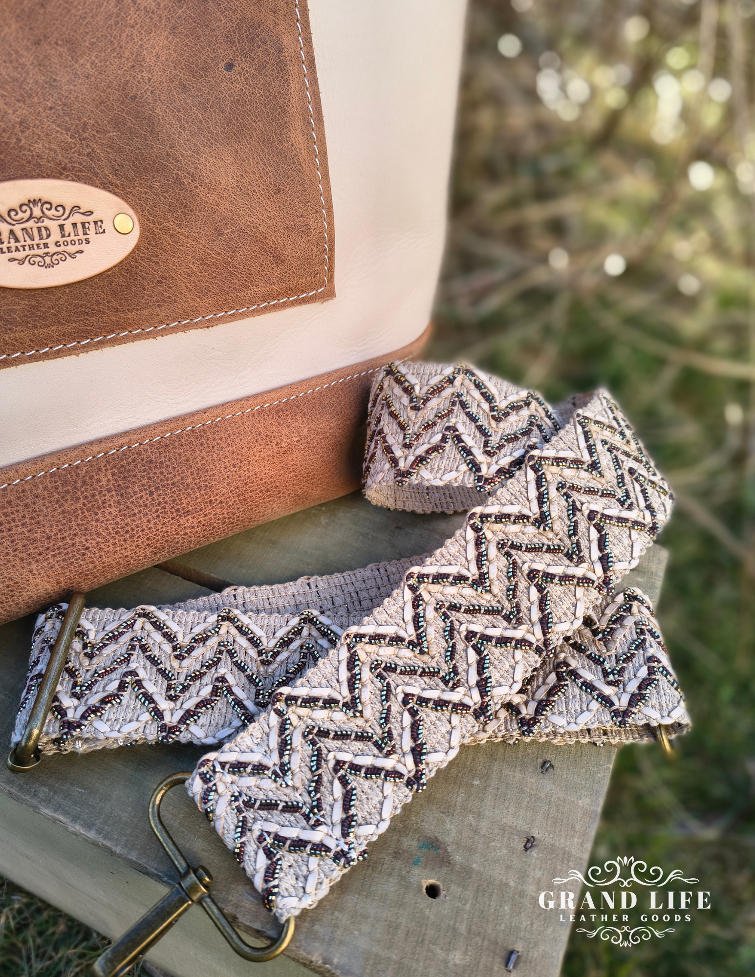 handcrafted leather accent adjustable strap natural3.png