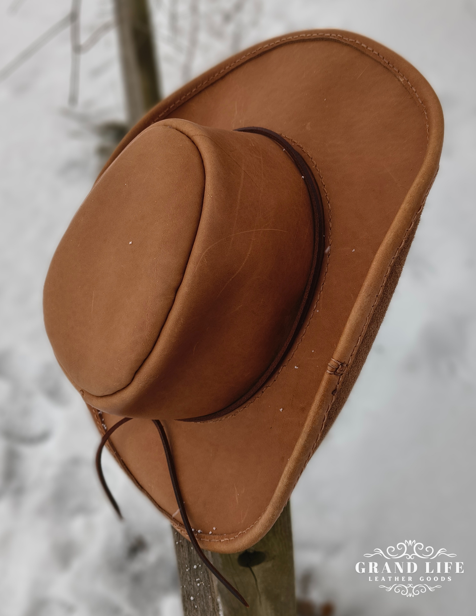 handcrafted handstitched leather bounty hunter cowboy hat11.png