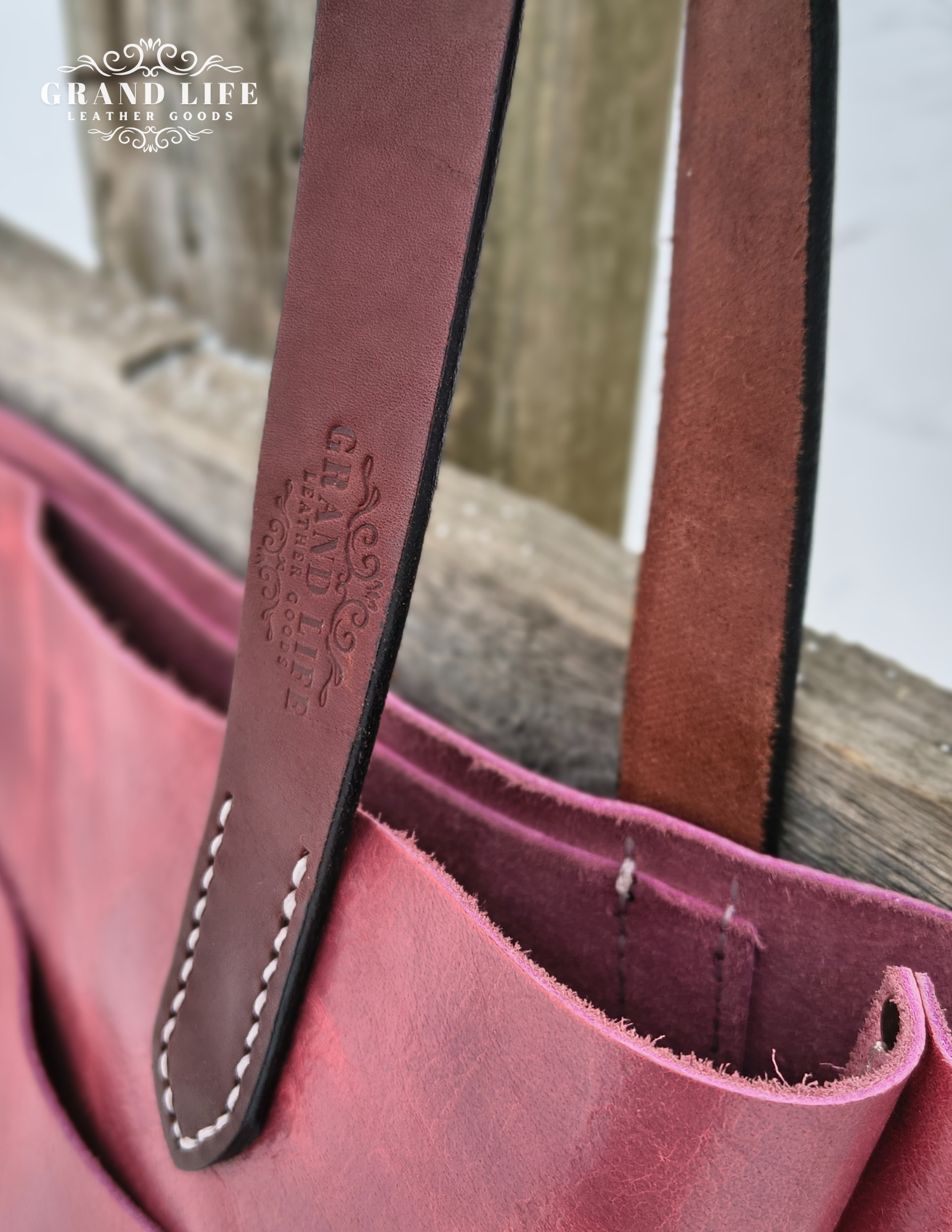 handcrafted leather tote bag carry all vintage rose detail.png