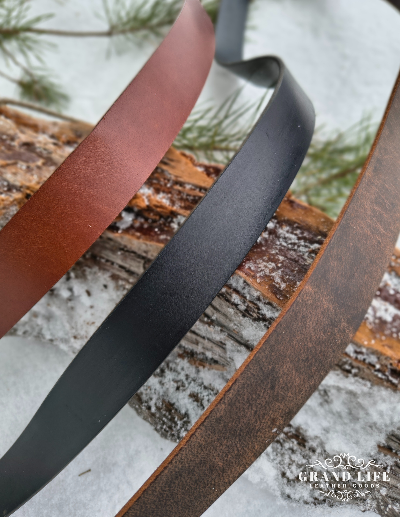 Custom Leather Belts 3 colors