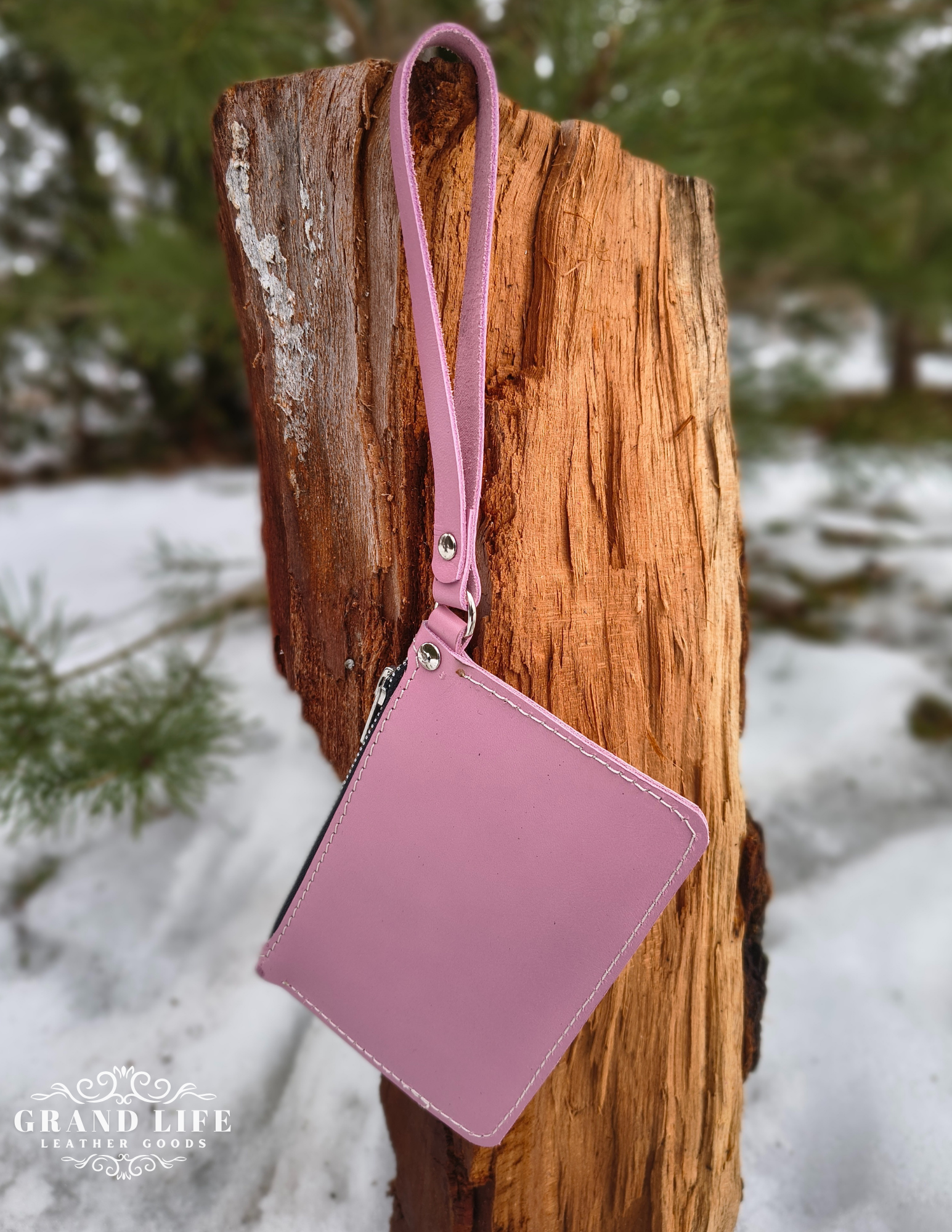 handcrafted leather zip wallet pink back.png