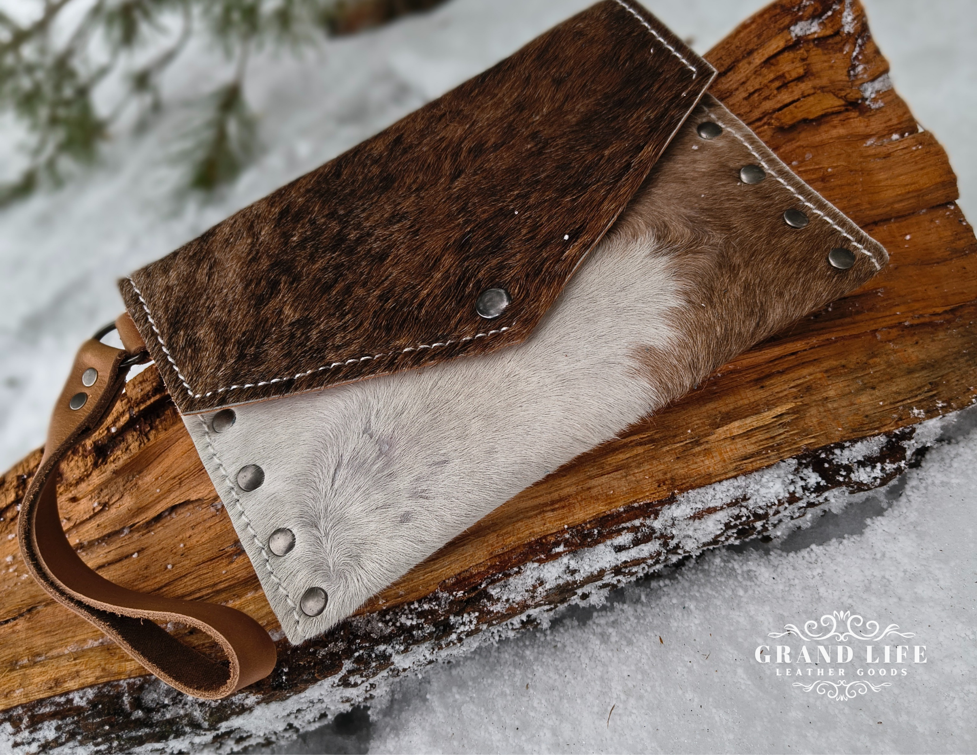 Leather Cowhide Clutch