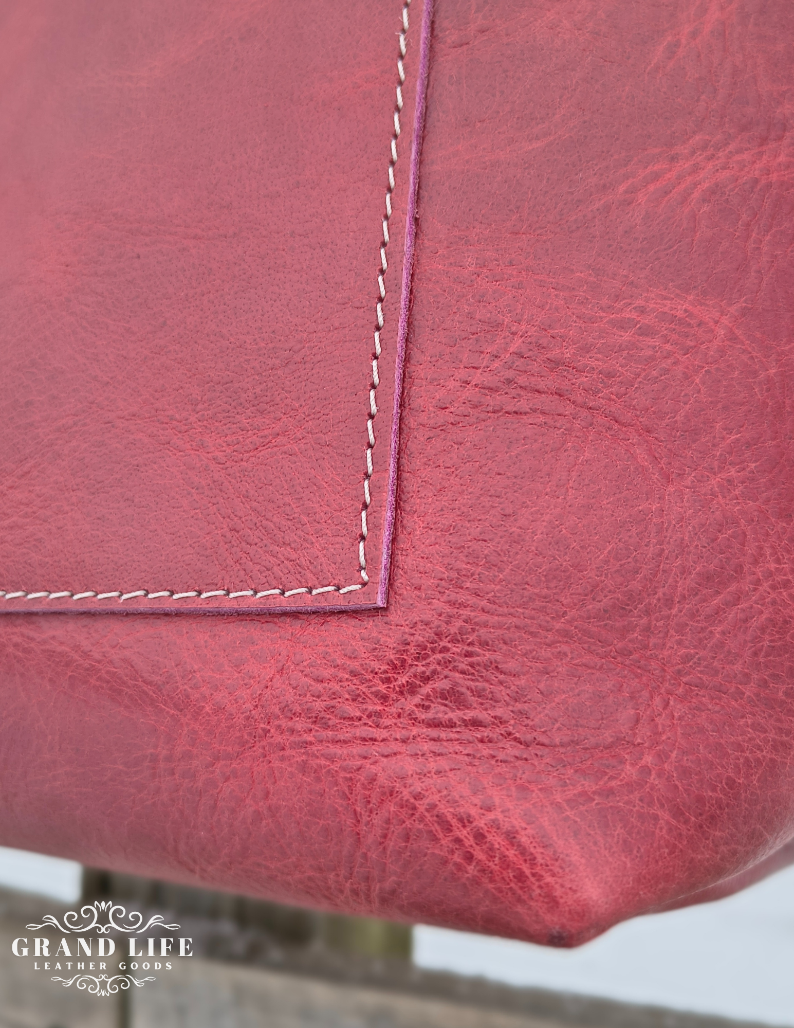 handcrafted leather tote bag carry all vintage rose stitch detail2.png
