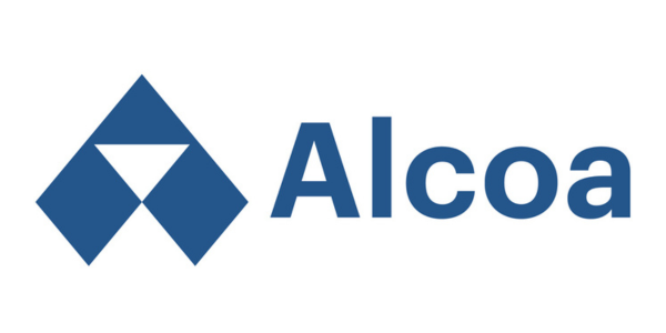 Alcoa logo with a stylized geometric design and the company name in bold blue letters.