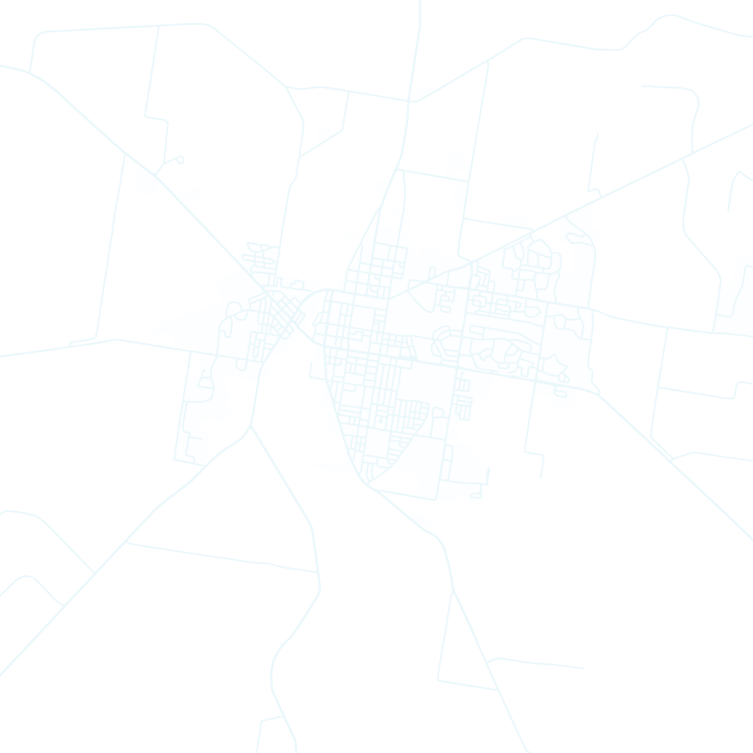 Digital map of an urban area with blue‑highlighted streets and surrounding highways on a black background – visualising NSW town‑planning and road‑network layouts.