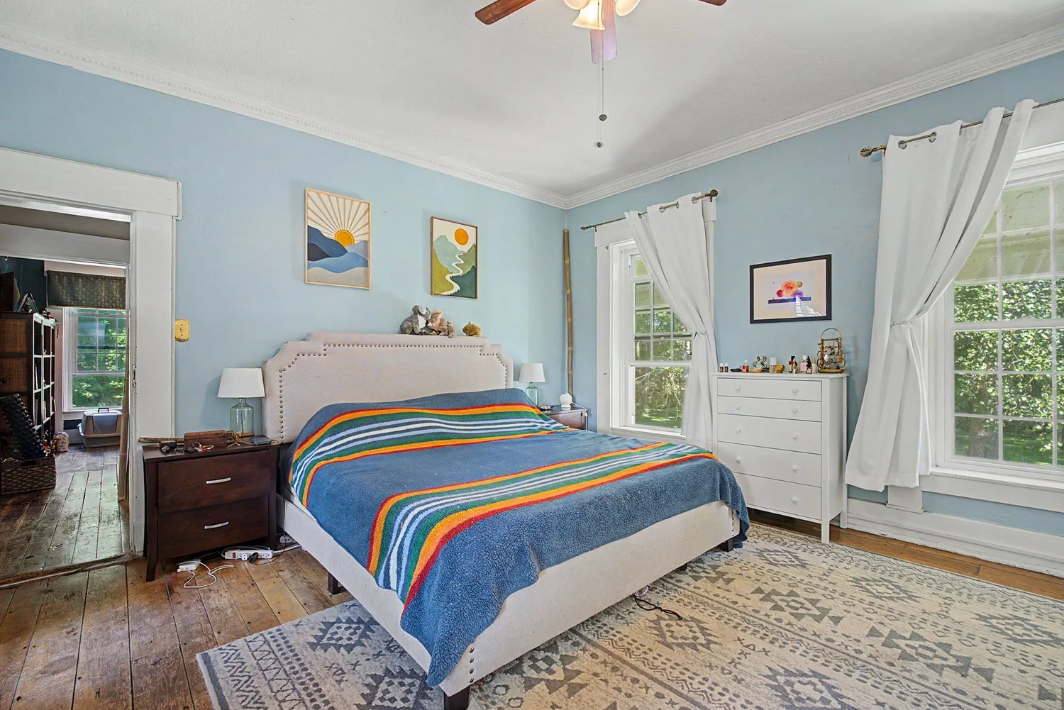 Bedroom with crown molding