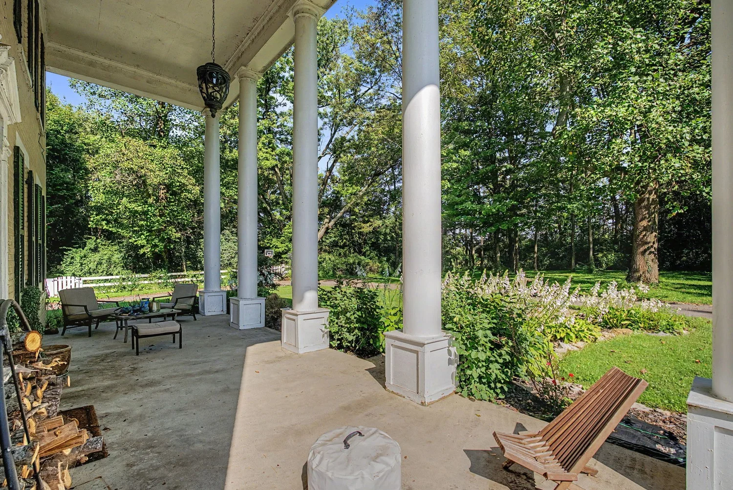 Covered columned front porch