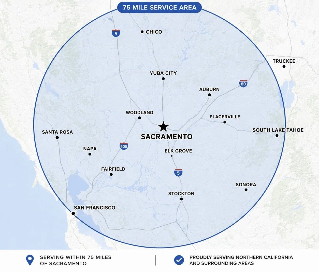 MOUNTAINPEAK Service Area | Based In Sacramento, CA