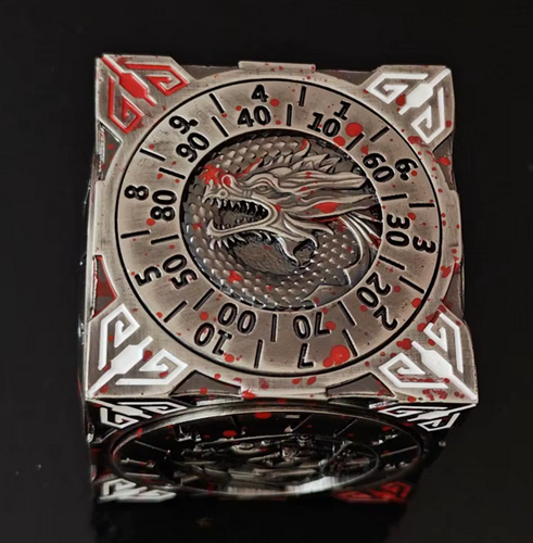 Metal Cube Dice Spinner — Polyhedral Tabletop Spinner | TTRPG Accessory