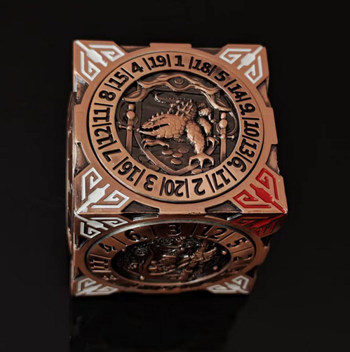 Metal Cube Dice Spinner — Polyhedral Tabletop Spinner | TTRPG Accessory