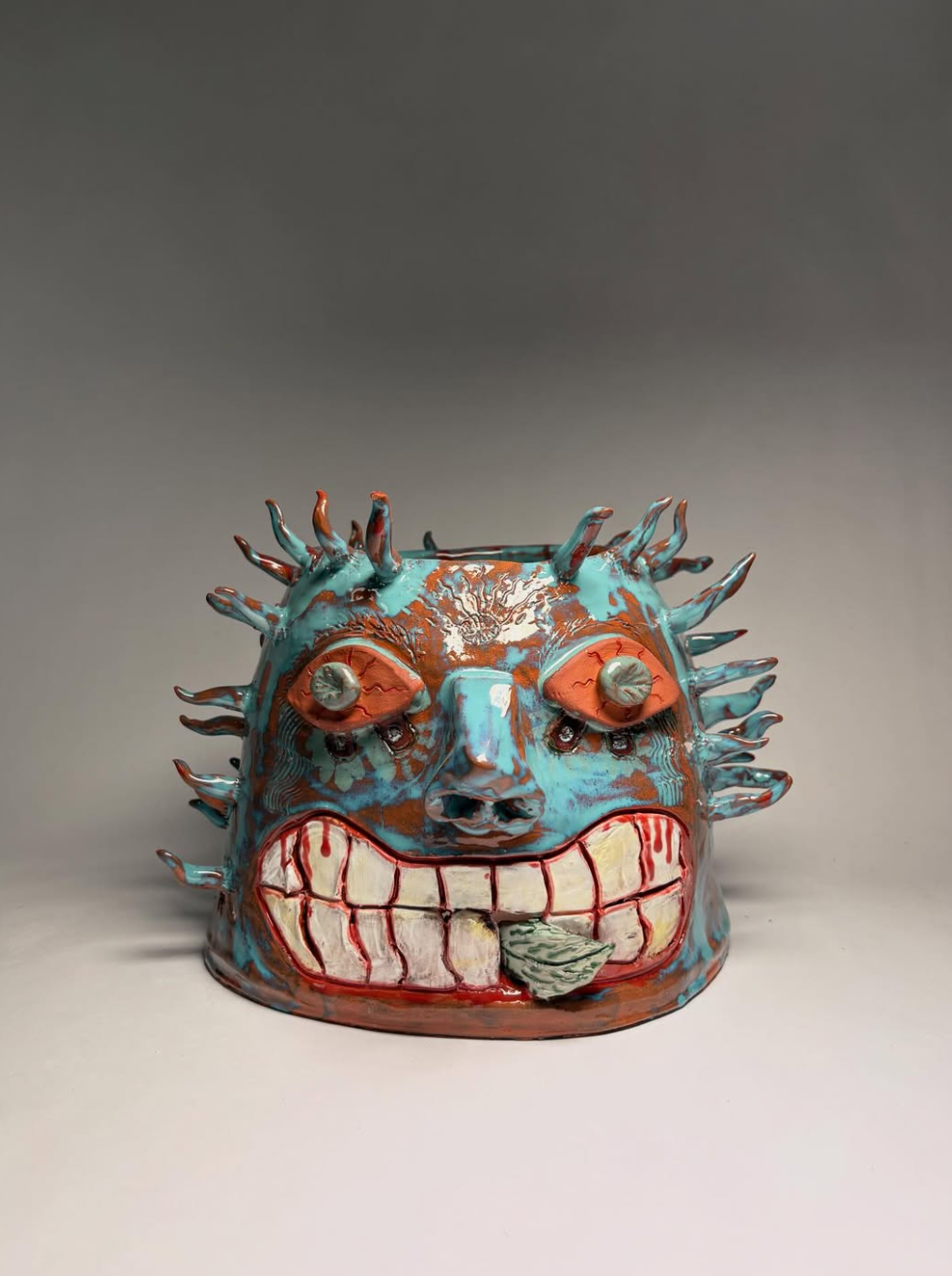 Mascara de los Andes 20 x 18 x 25 cm terracotta with underglaze and glaze, 2025​