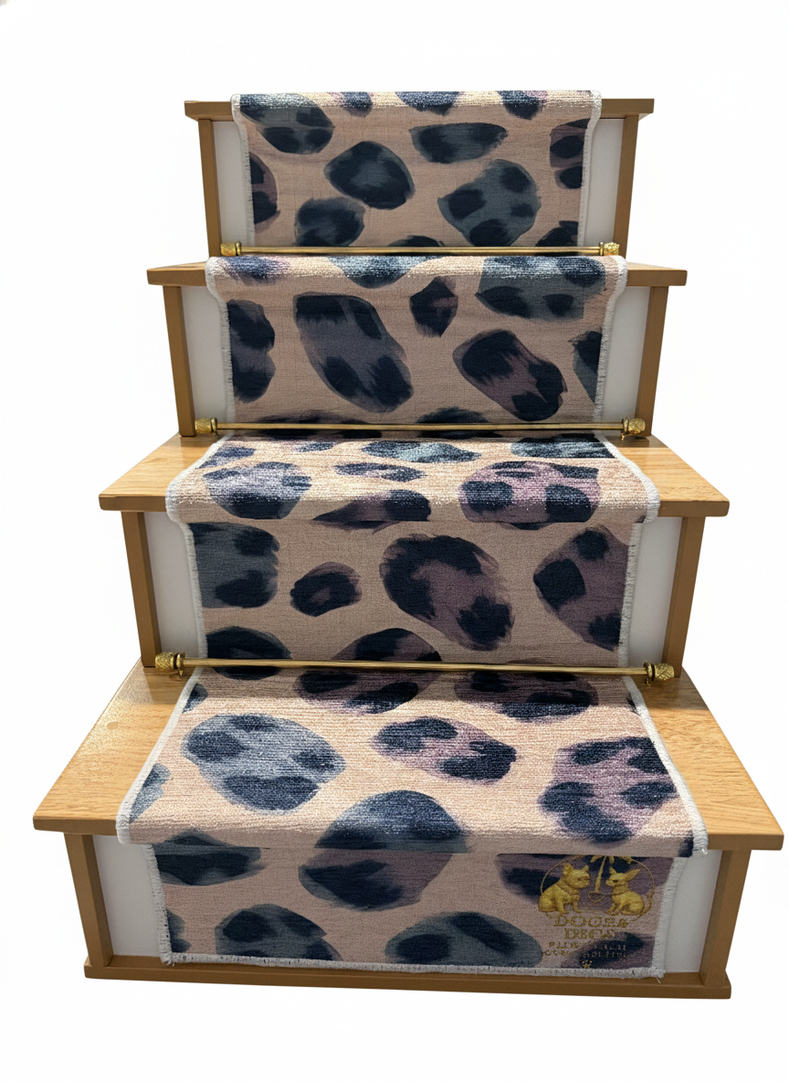 luxury pet steps runner rug high beds leopard.png