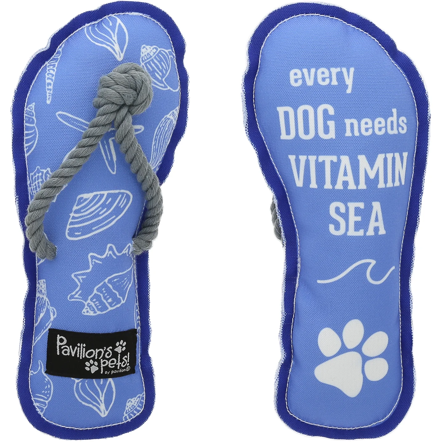 Vitamin Sea - 9" Canvas Flip Flop Dog Toy with Rope