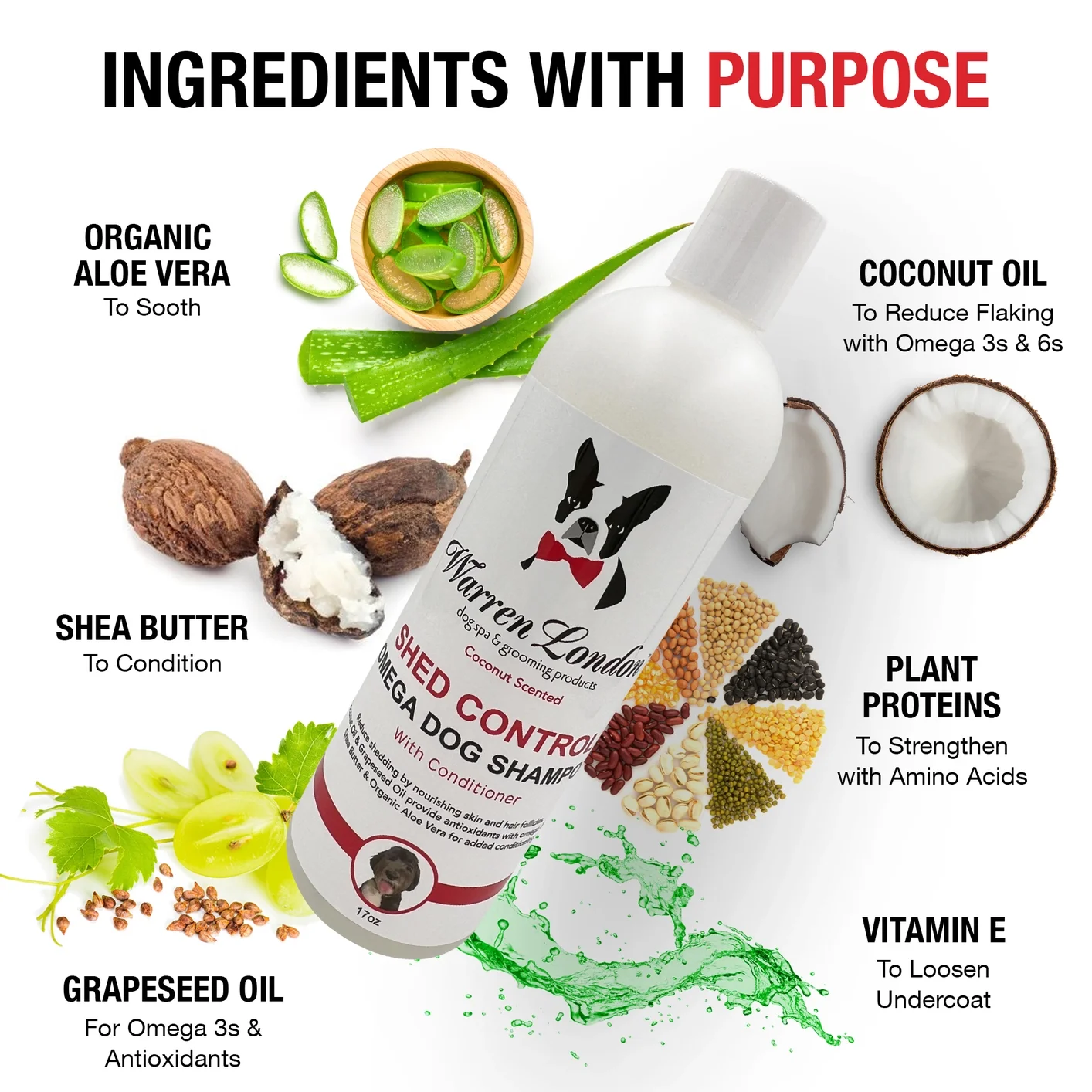 Warren Shed Control 2 in 1 Shampoo For Dogs