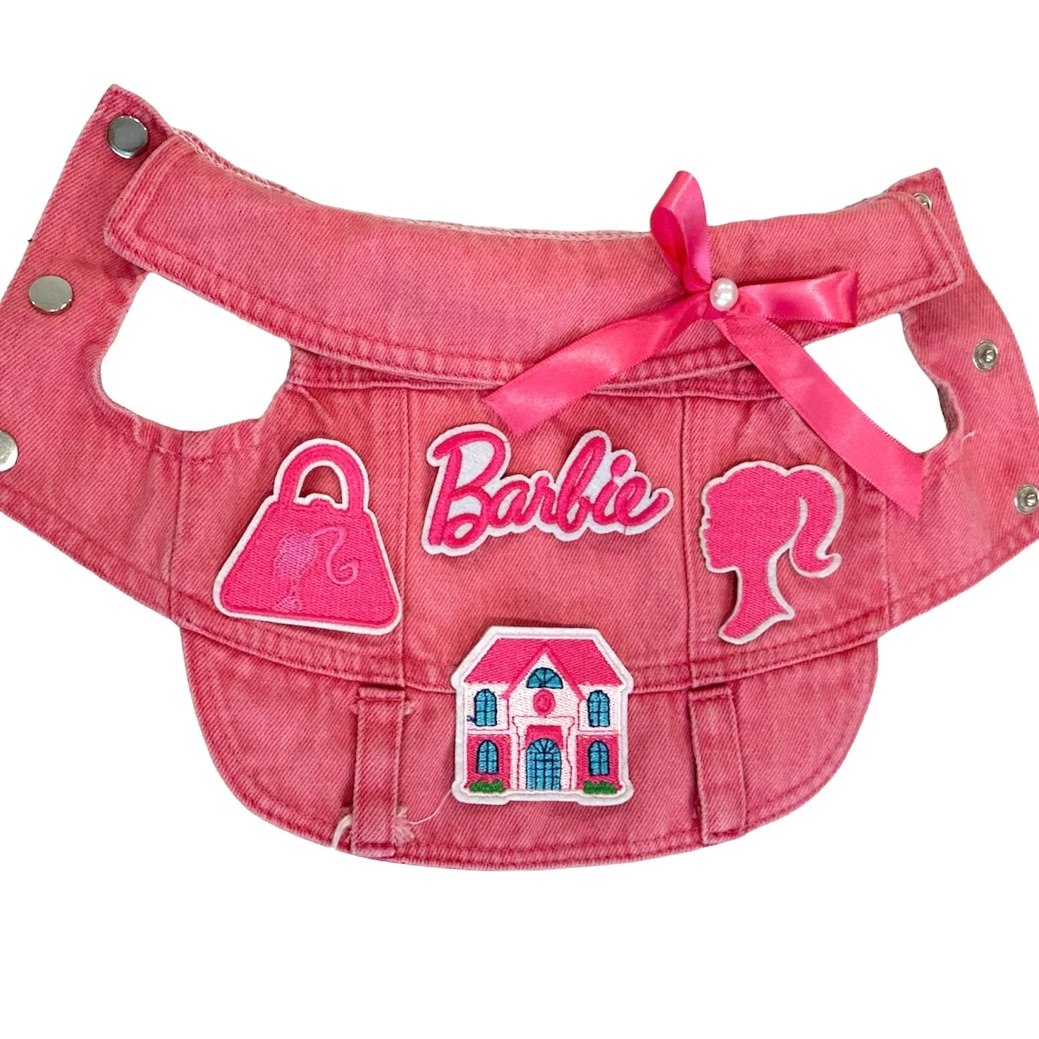 Pink Denim Doll Dog Vest