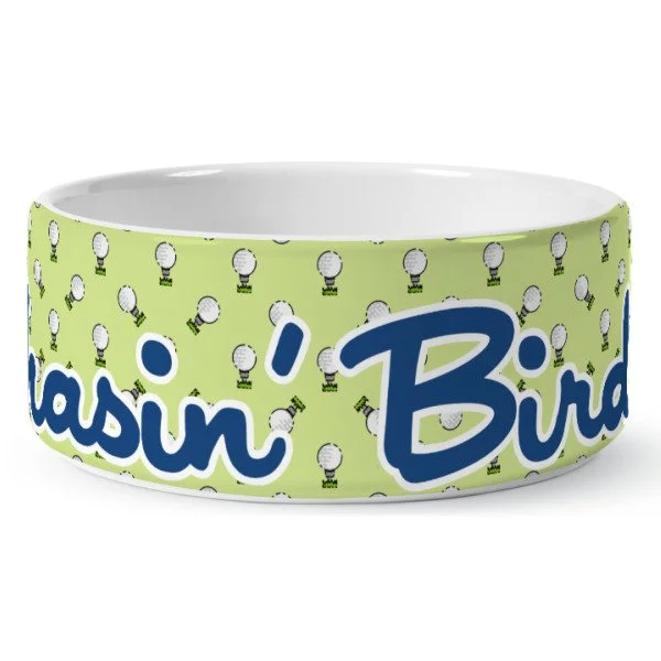 Ceramic Pet Bowls "Chasin' Birdies" Golf Humor