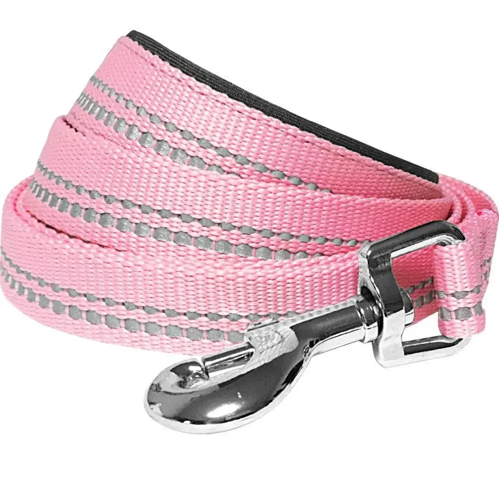 3M Reflective Soft Padded Safety Leash by Blueberry Pet- Multiple Colors & Sizes