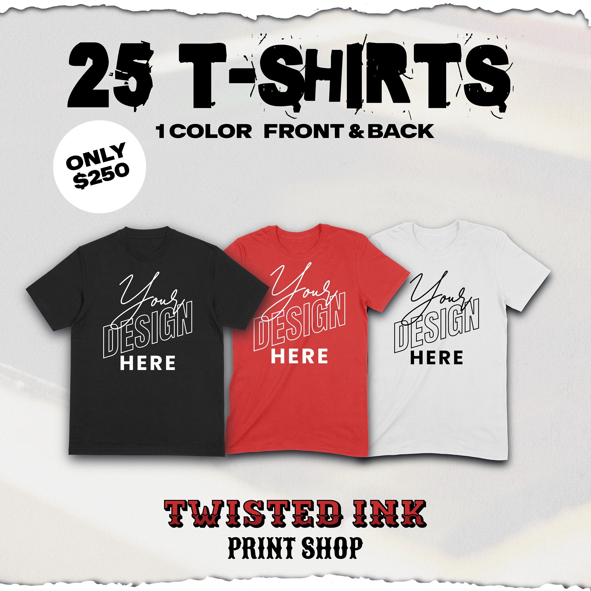 🔥 Bundle Up or Tee Up! 🔥

📢 Limited-Time Deals! 📢

👕 25 Custom T-Shirts for $250 (1 color, front &amp; back)
🧥 25 Custom Hoodies for $450 (1 color, front &amp; back)

🎨 FREE Custom Design Included! (If applicable)

Lock in your order today! DM