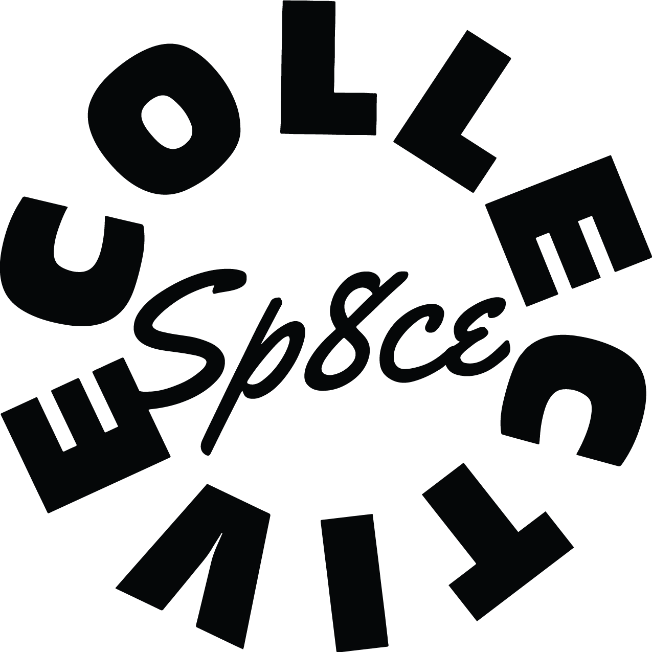The word 'WELCOME' arranged in a circle around the text 'Sp8cE' in the center.