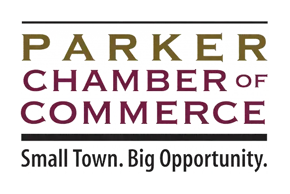 Logo of Parker Chamber of Commerce with the slogan "Small Town. Big Opportunity."