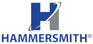 Hammersmith logo with a blue and gray design and text