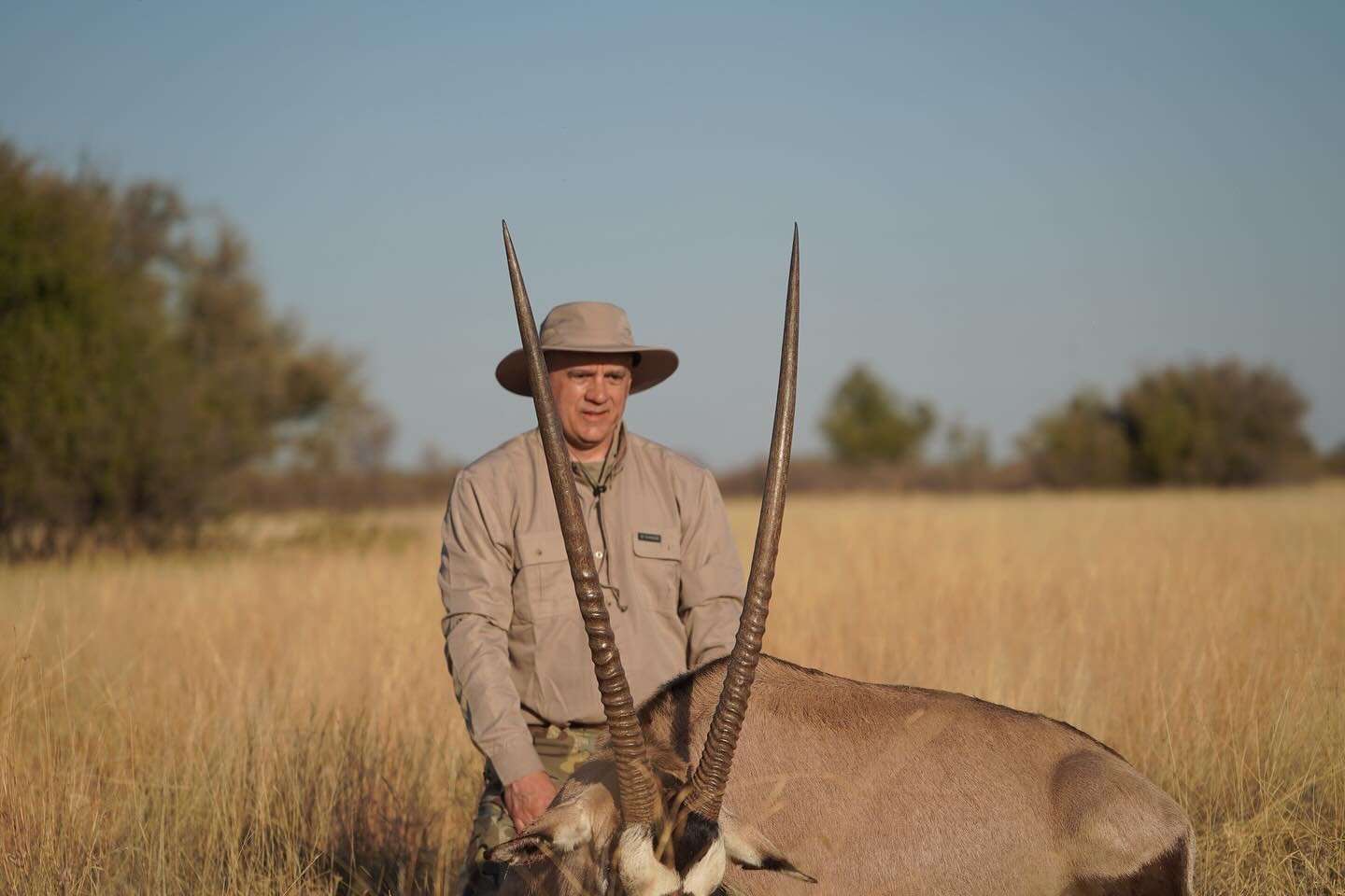 Beautiful, long Gemsbok hunted by the old man