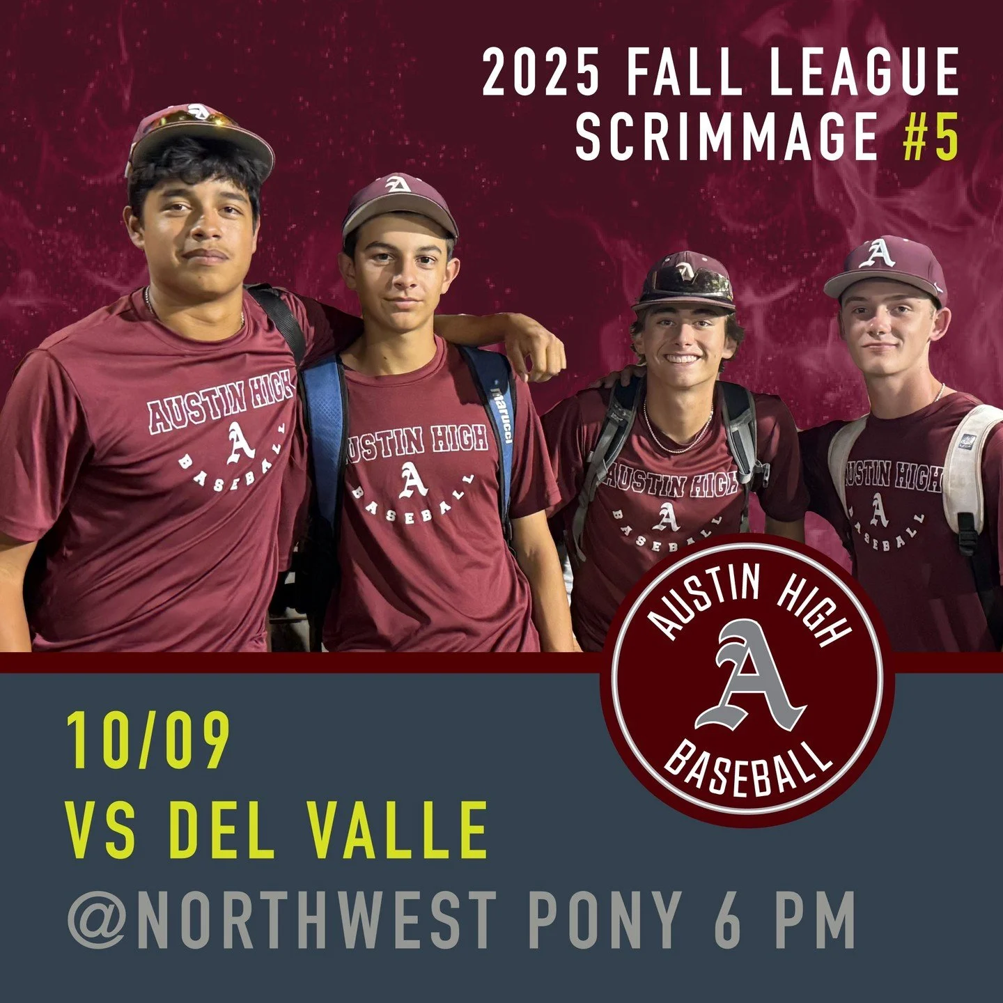 This week we are back in town at Northwest Pony Field to take on Del Valle. Early district play.