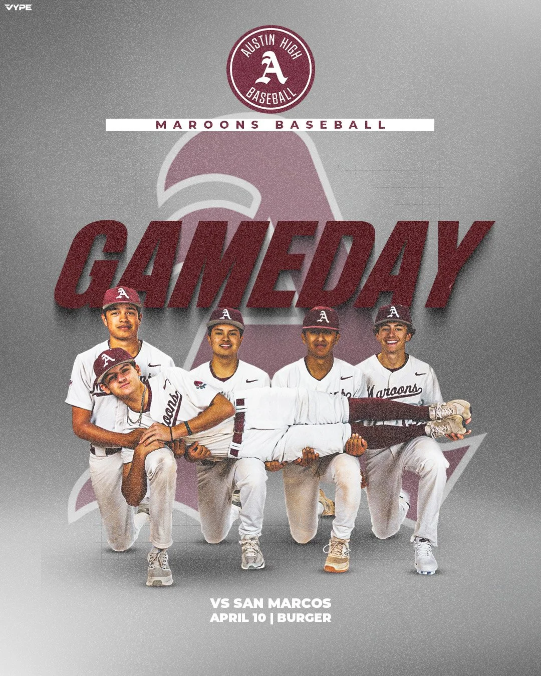 ⚾ GAME DAY
🆚 San Marcos 
⌚ 7:30 pm