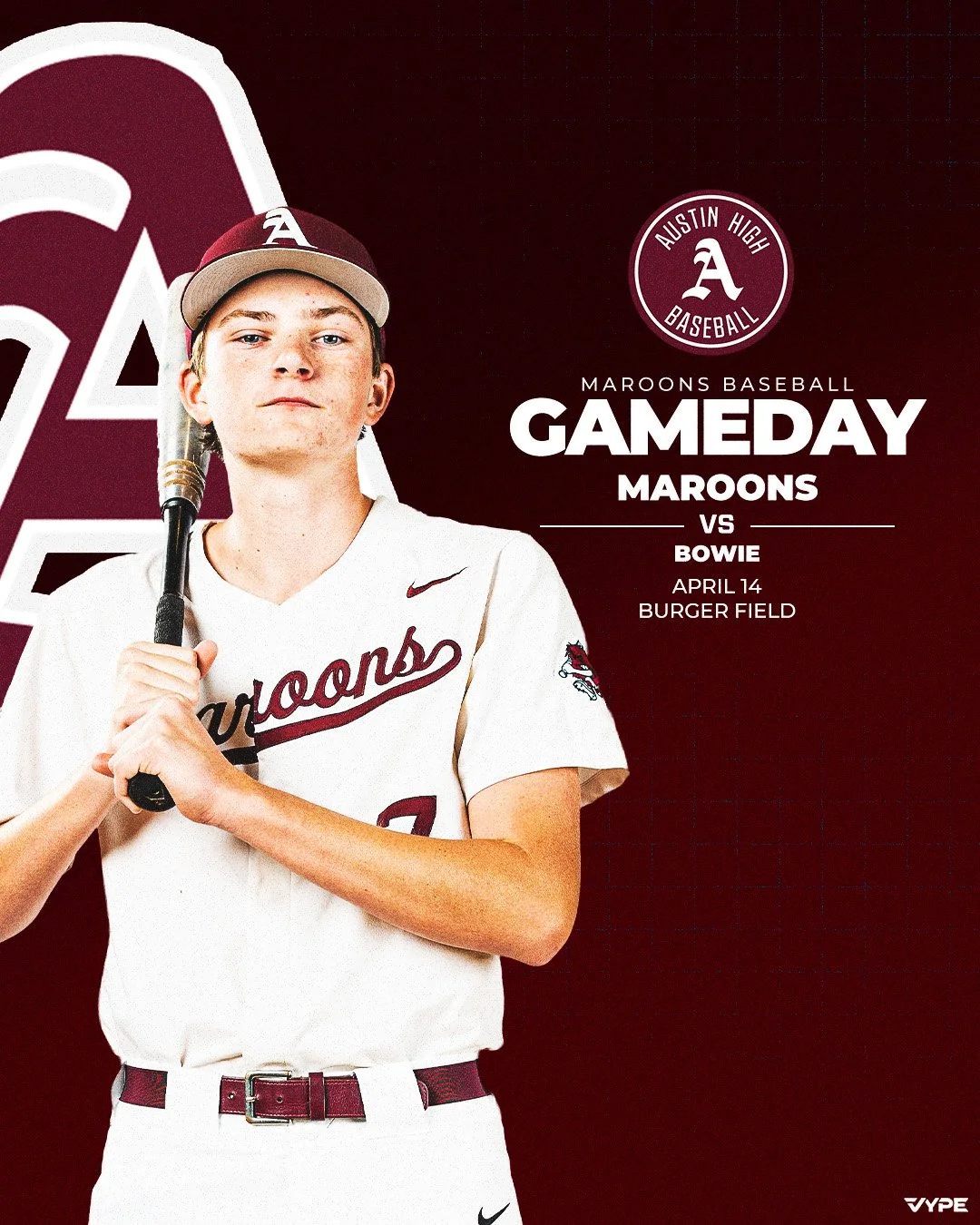 ⚾ GAME DAY
🆚 Bowie
📍 Burger Field (Visitor)
⌚ 7:30pm