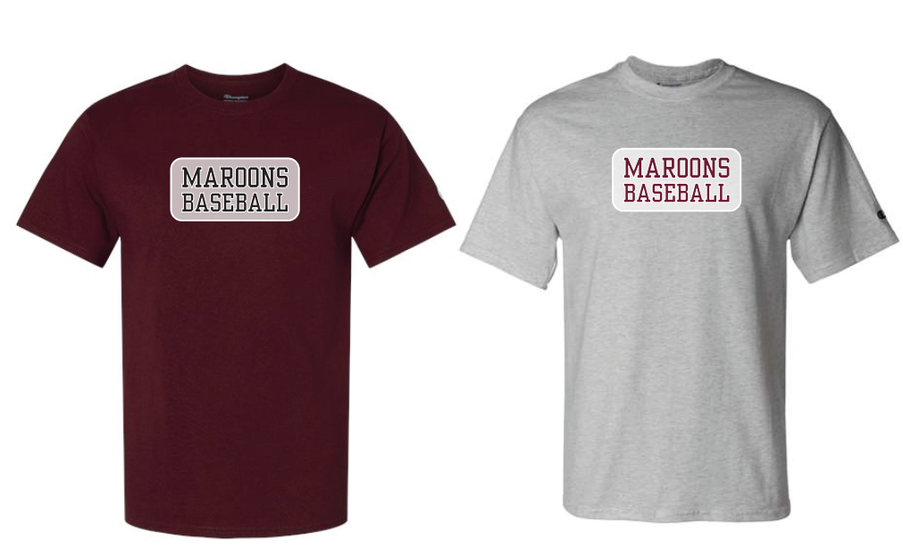 Maroons Baseball screenprinted cotton tshirt.png