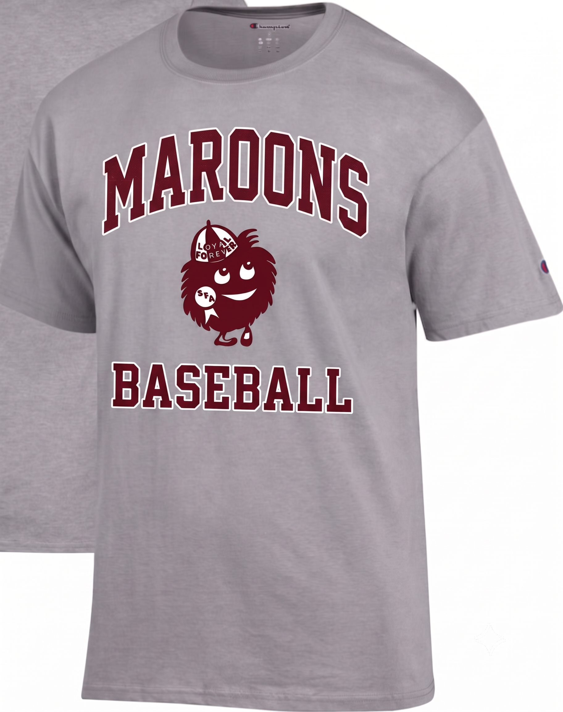 Mr Maroo Maroons Baseball tshirt gray.png