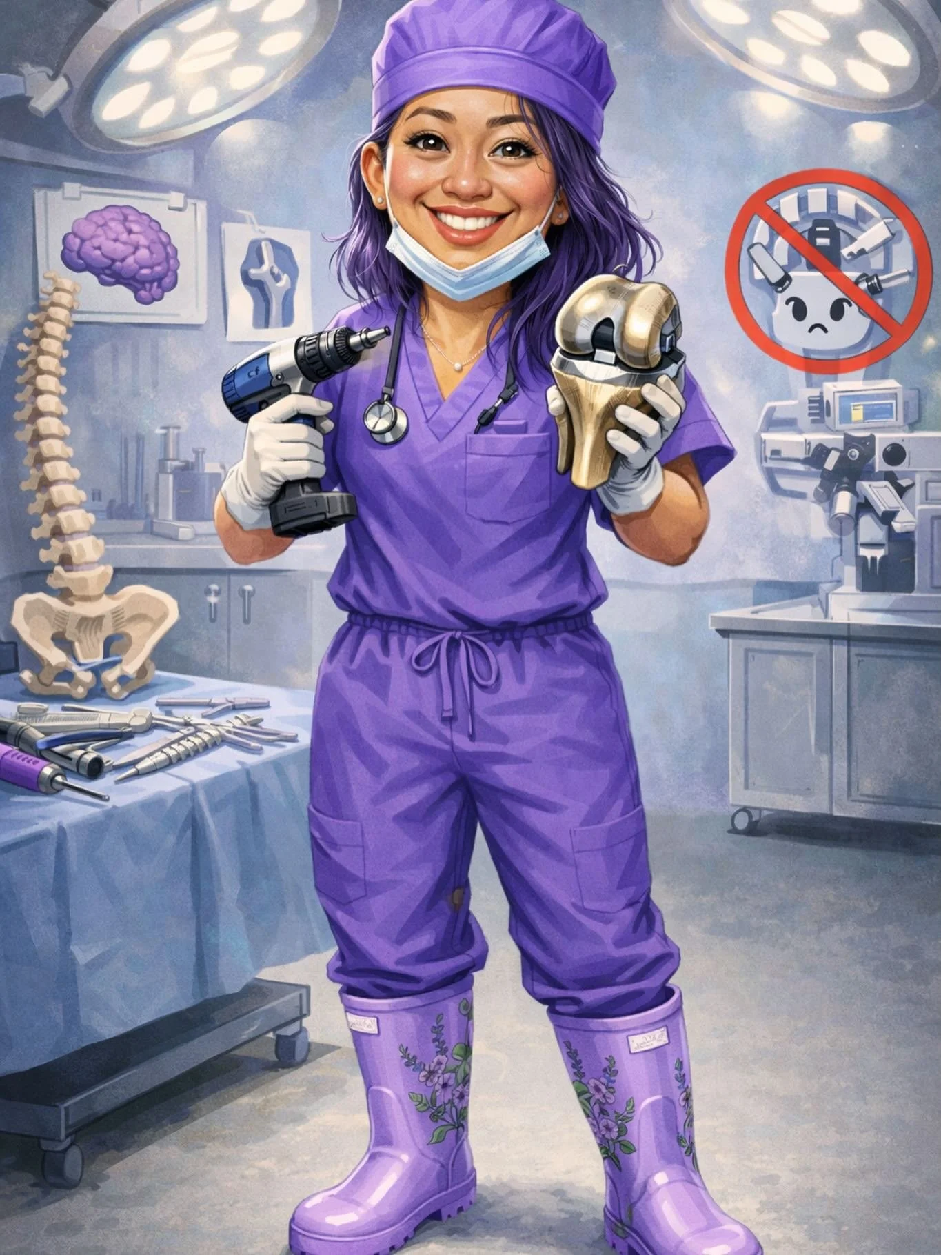 Hi..
I&rsquo;m Alfi Alvarez, CSA and this is me in my natural habitat✌🏿
#SurgicalAssistant #ORLife #Orthopedics #Spine #Neuro