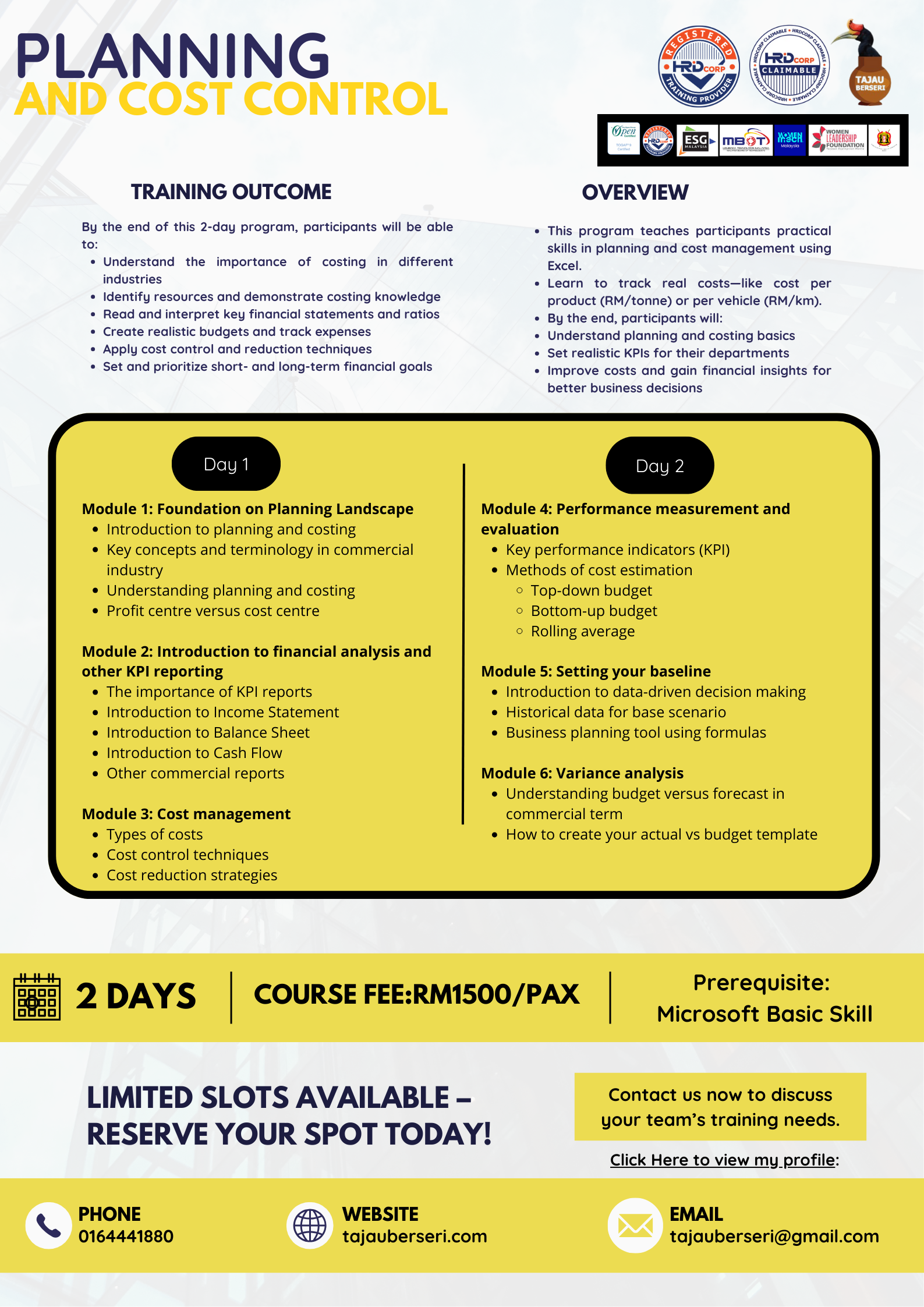 PLANNING AND COST CONTROL