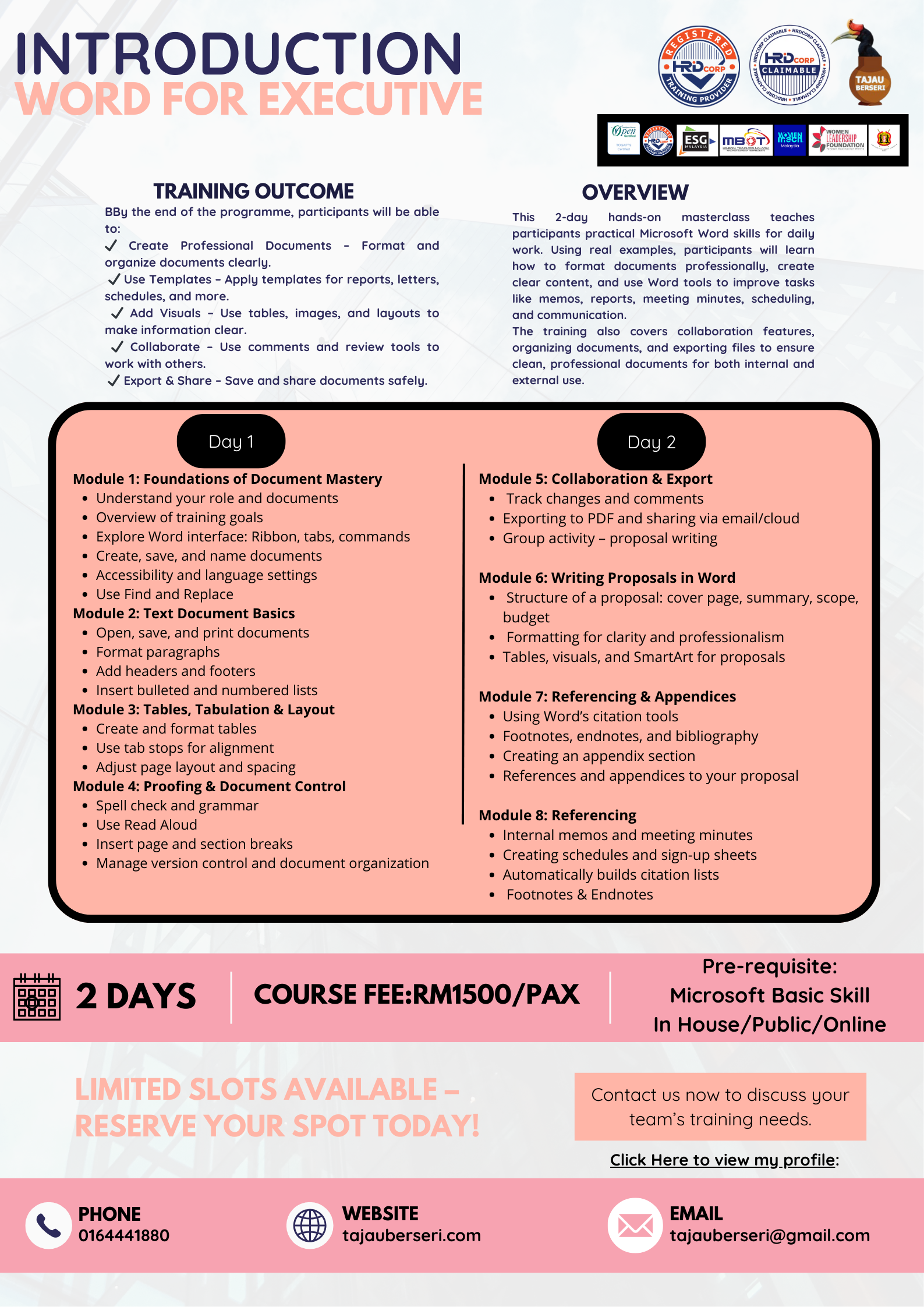 INTRODUCTION WORD FOR EXECUTIVE