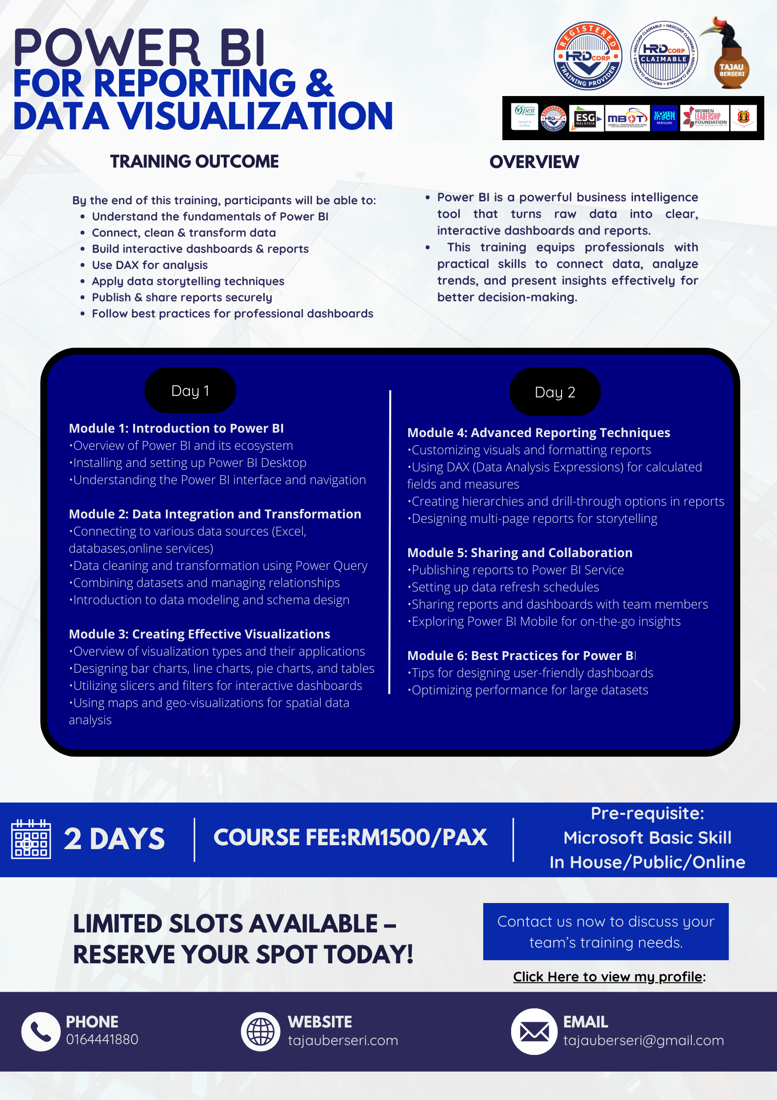 POWER BI FOR REPORTING & DATA VISUALIZATION