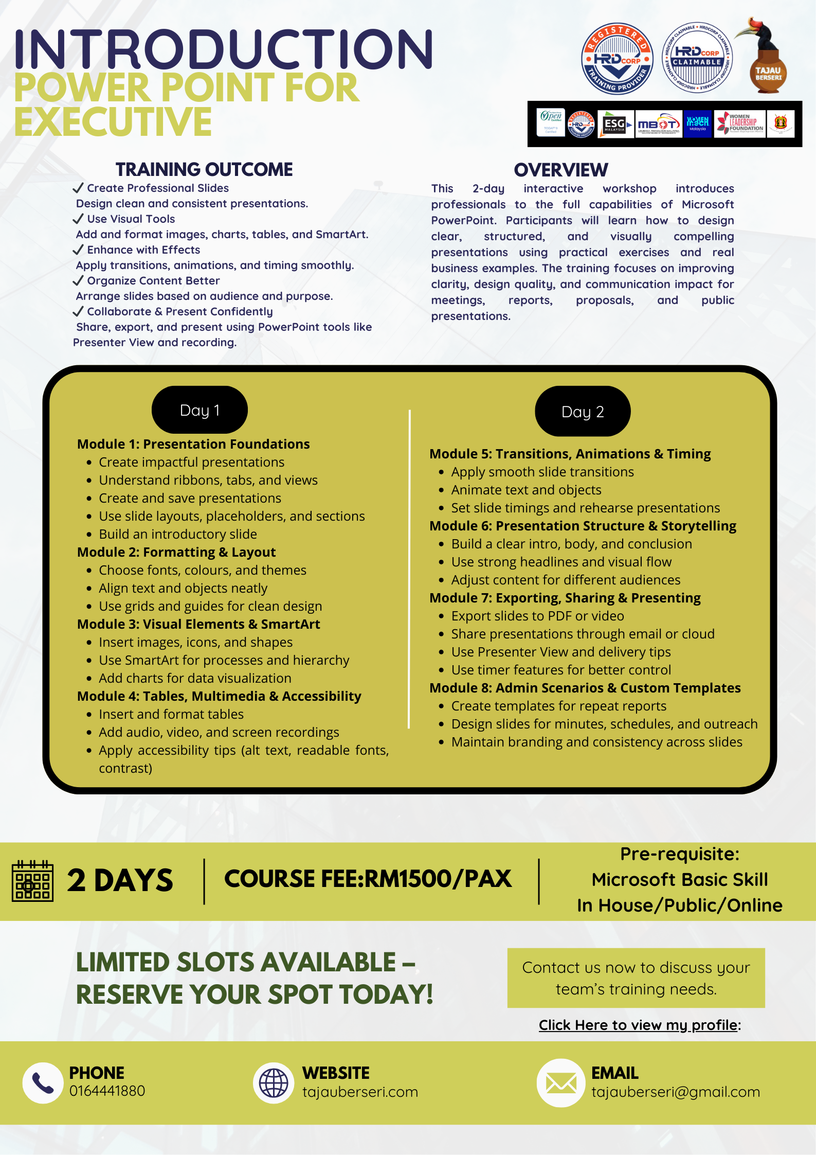 INTRODUCTION POWERPOINT FOR EXECUTIVE