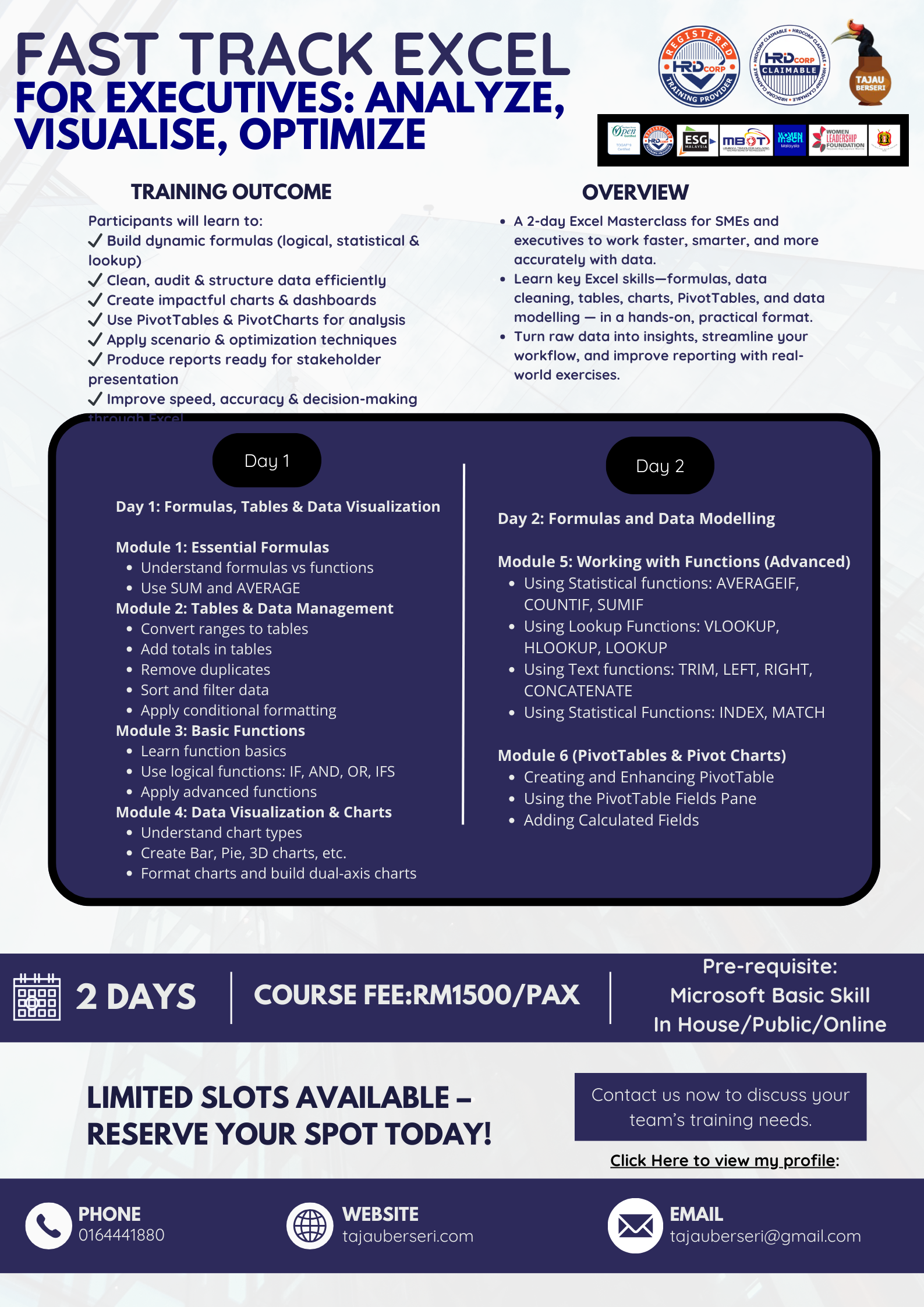 FAST TRACK EXCEL FOR EXECUTIVES: ANALYZE, VISUALIZE, OPTIMIZE