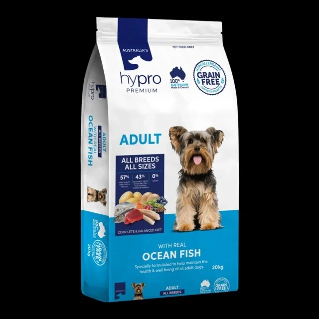 Hypro Grain Free Ocean Fish Adult Dry Dog Food.
