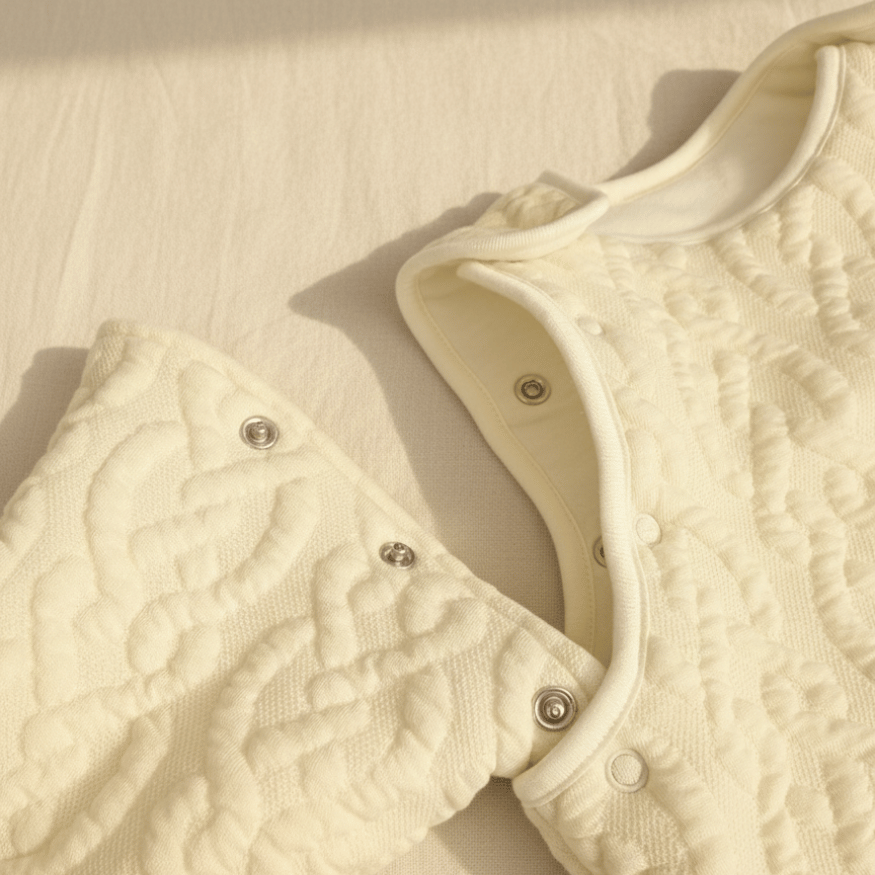 スナップボタンで袖が取り外せる2WAY仕様のディテール。気温に合わせてベストとしても使用可能。