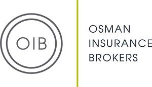 Logo with concentric circles and the text 'OIB' inside on the left, and 'Osman Insurance Brokers' on the right.