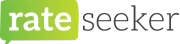 The image displays a logo with the words 'rate', 'real', and 're' on a green background.