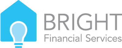 Logo of Bright Financial Services featuring a lightbulb icon and blue, gray, and white text.