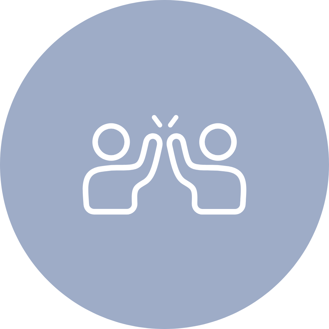 Icon of two people high-fiving each other