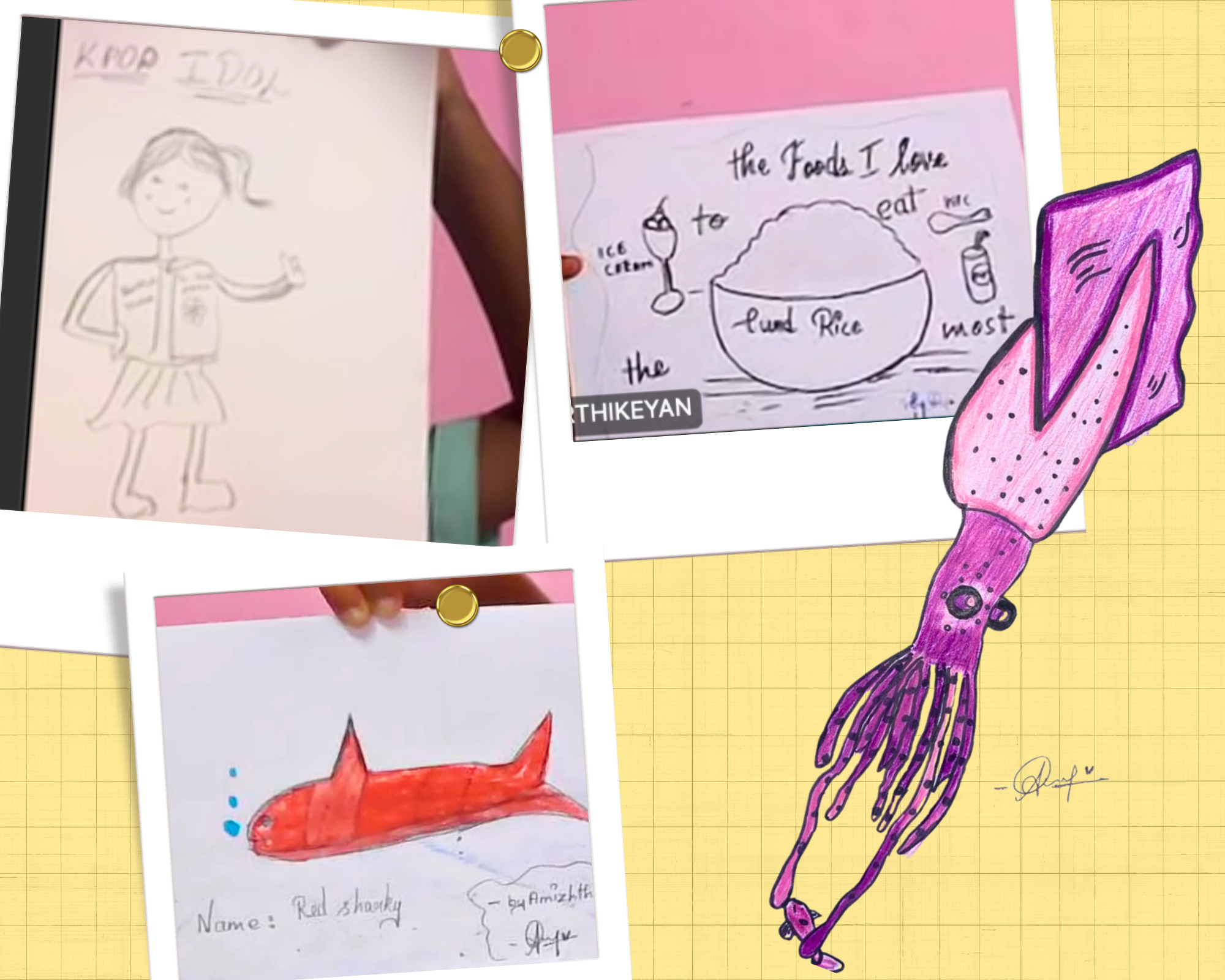 Amizhtini, 12 years. She wants to join a music band  when she grows up - just like K pop demon hunters. Her favourite food is curd rice and Red Sharky was her favourite toy when she was little!