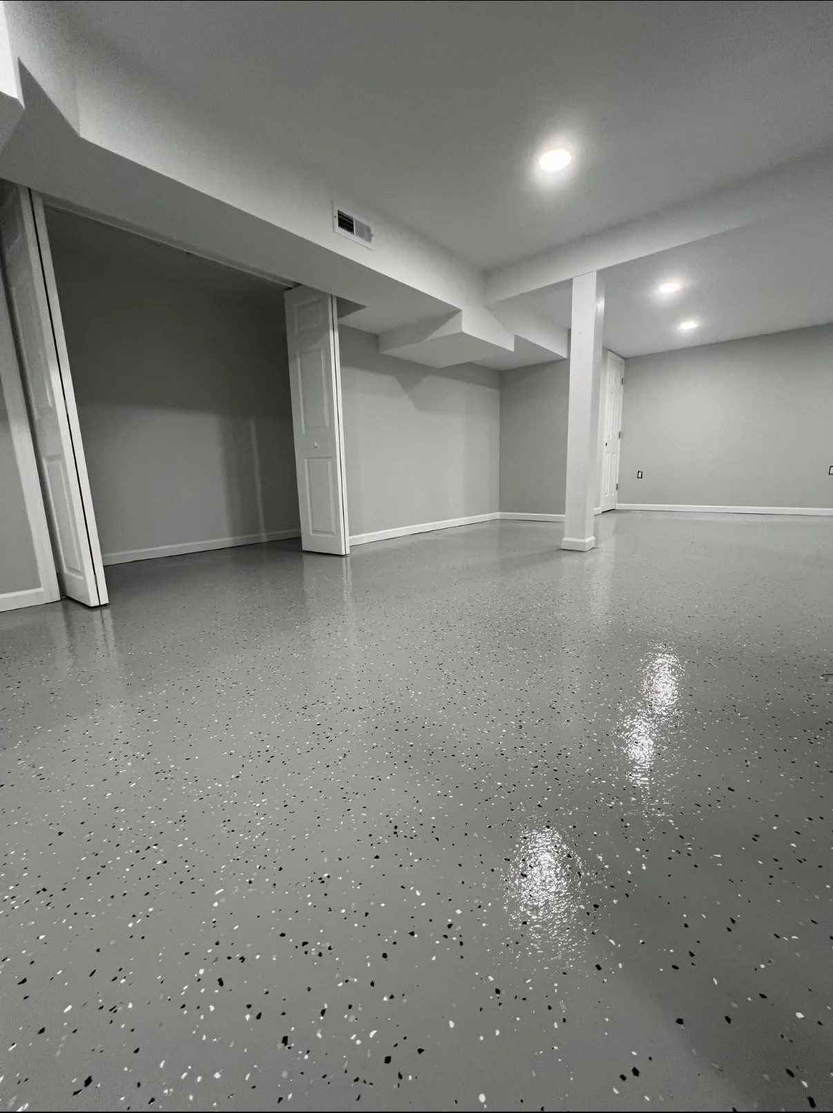 Basement remodeling, epoxy floor, Framing, Drywall