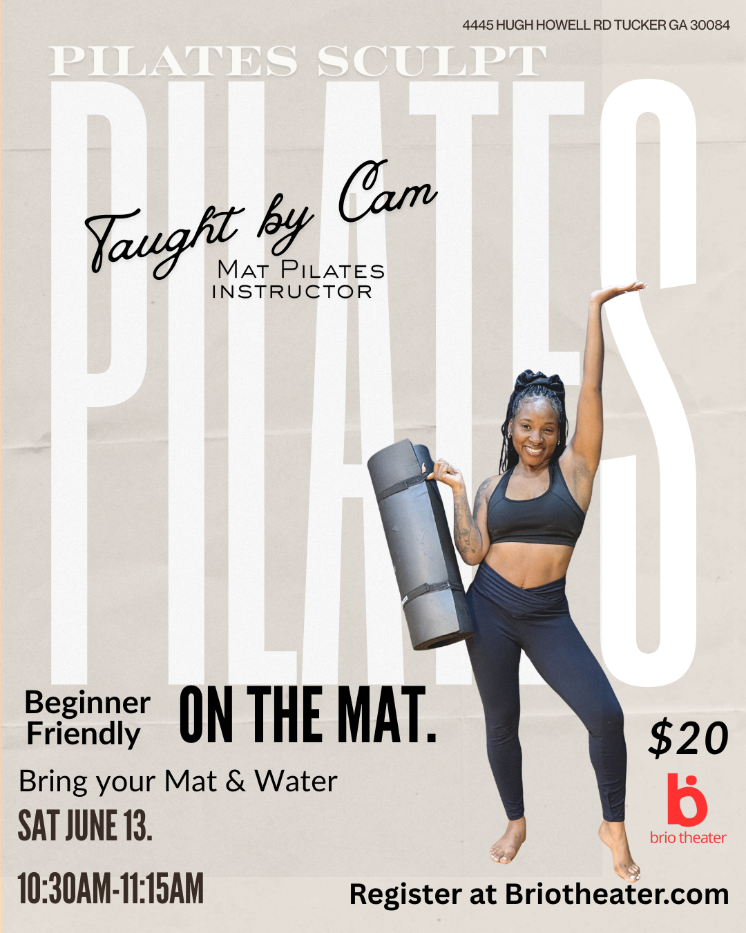 Beige Brown and White Minimalist Modern Aesthetic Pilates Fitness Announcement Instagram Post.png