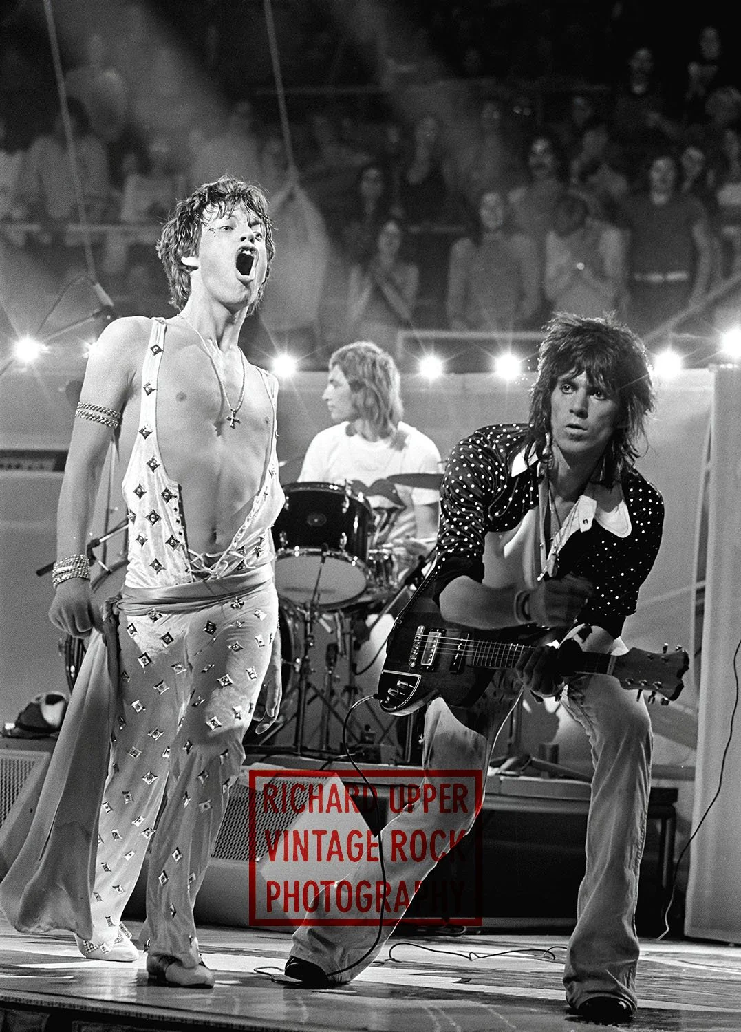Mick Jagger, Charlie Watts & Keith Richards, Rolling Stones 1973, H.I.C. Arena, Honolulu, HI