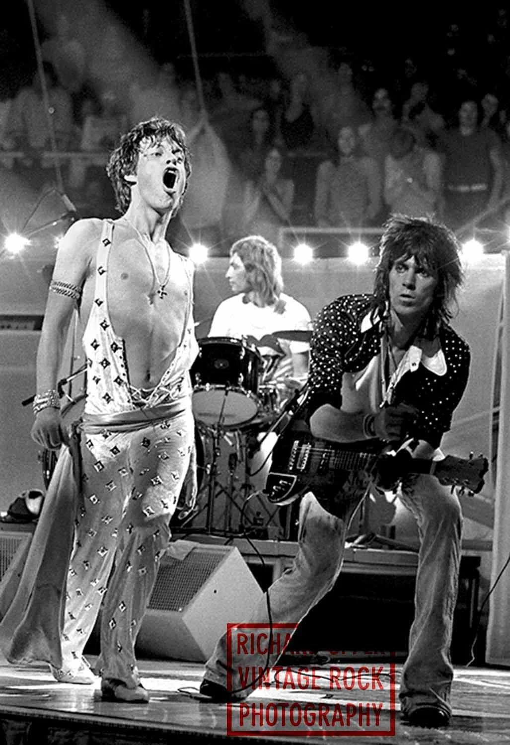 Mick Jagger, Charlie Watts & Keith Richards, Rolling Stones 1973, H.I.C. Arena, Honolulu, HI