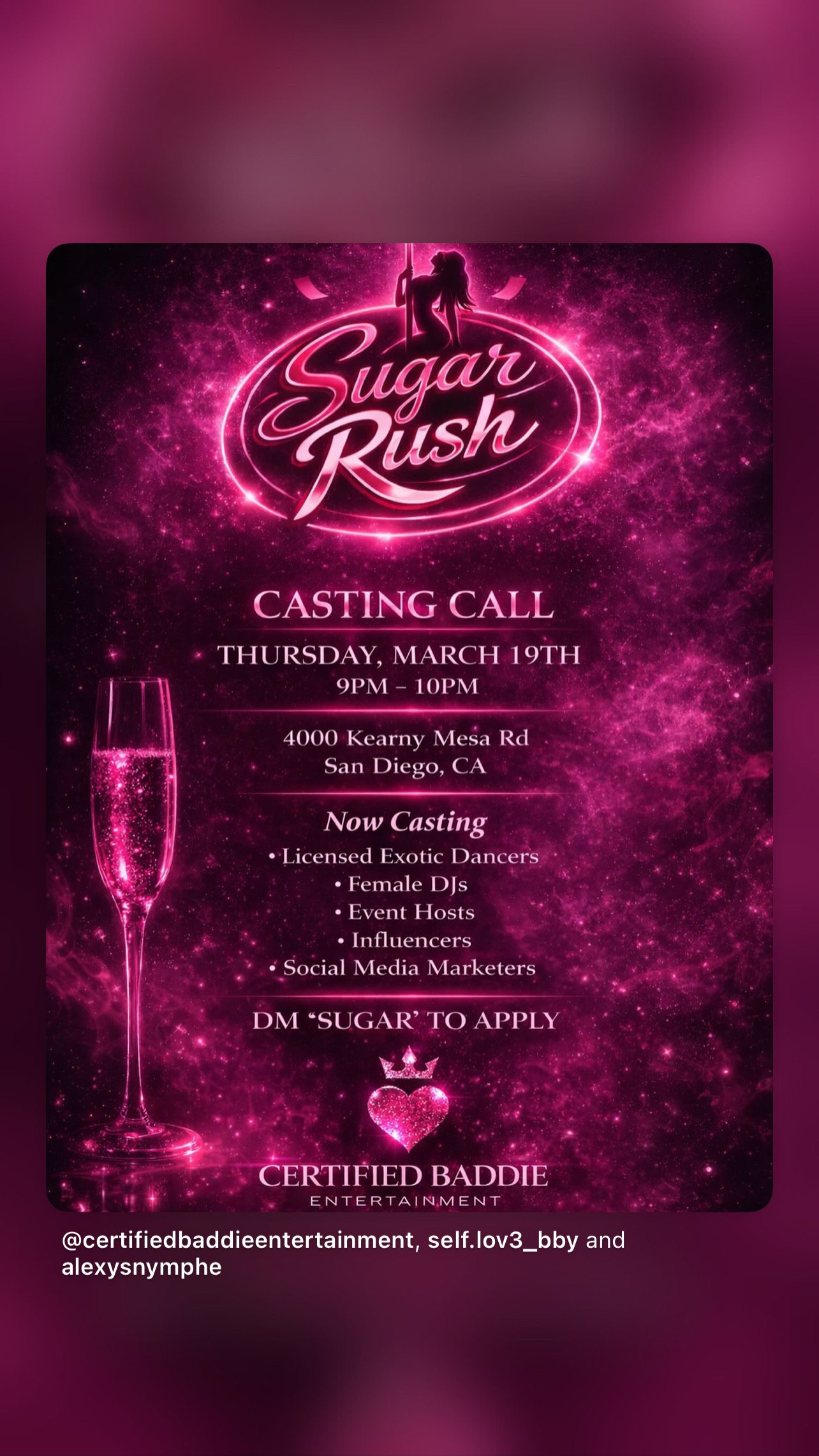 Sugar Rush Casting Event
