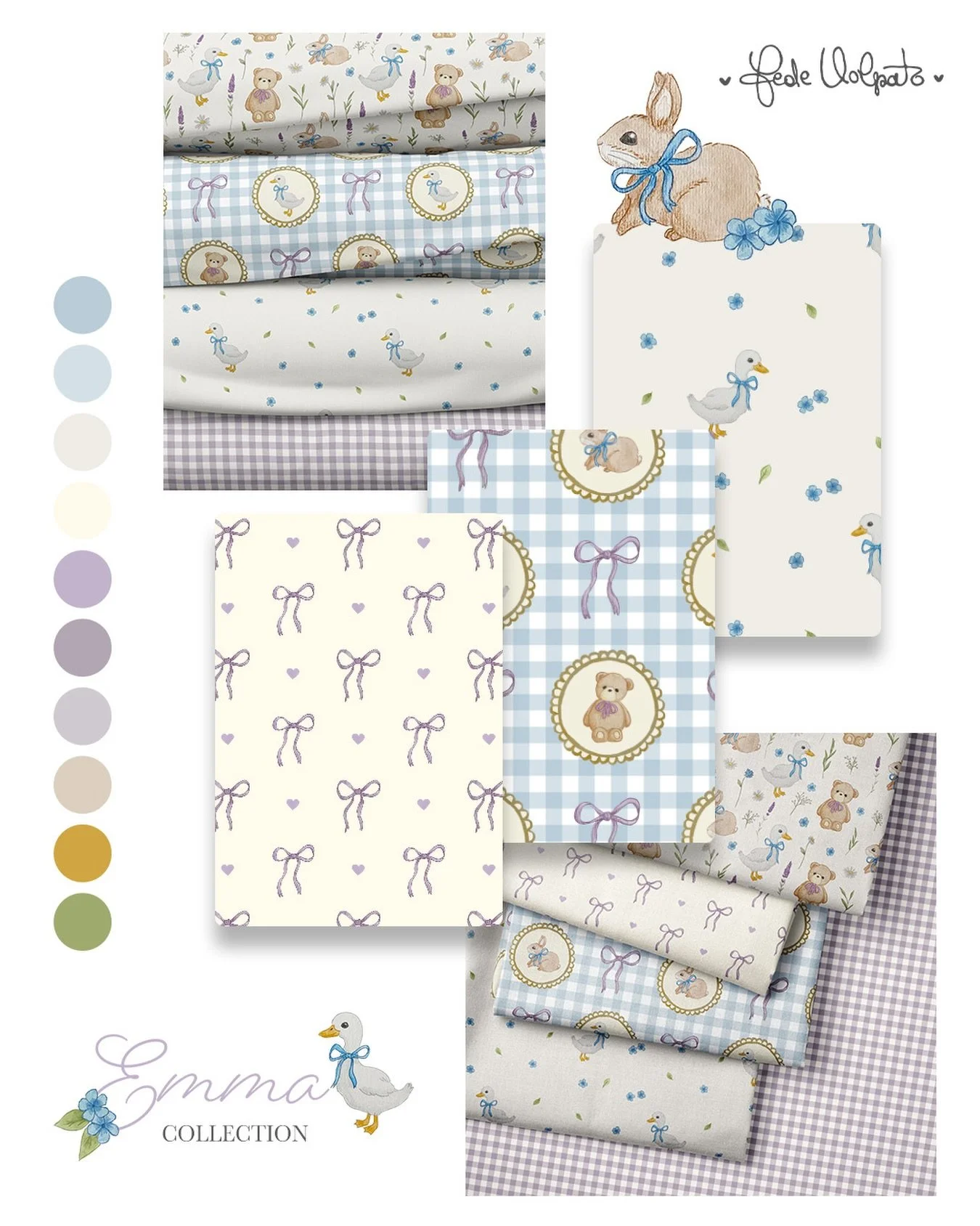 The adorable Emma collection 🩵

The sweetest preppy watercolor designs for children&rsquo;s fabric and nursery decor. Emma is available at @carriagehouseprinteryfabric @loominate.eu @spoonflower and @everett.park.shop 💜

Want to license one or more
